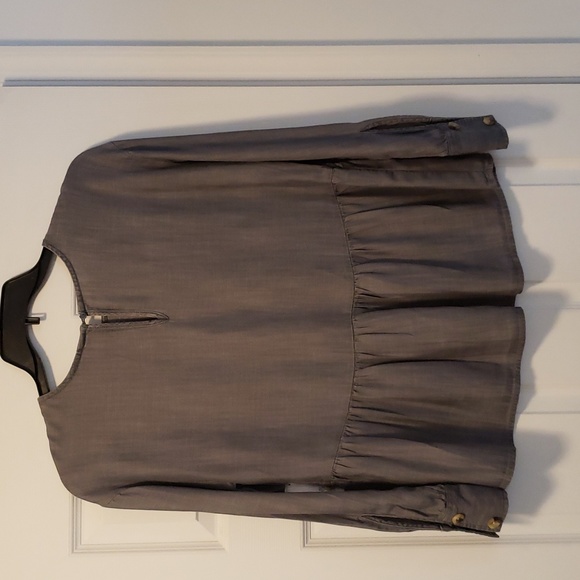 NWT Time and Tru Peplum Crinkle Ruffle Blouse, Size Small - Picture 5 of 8